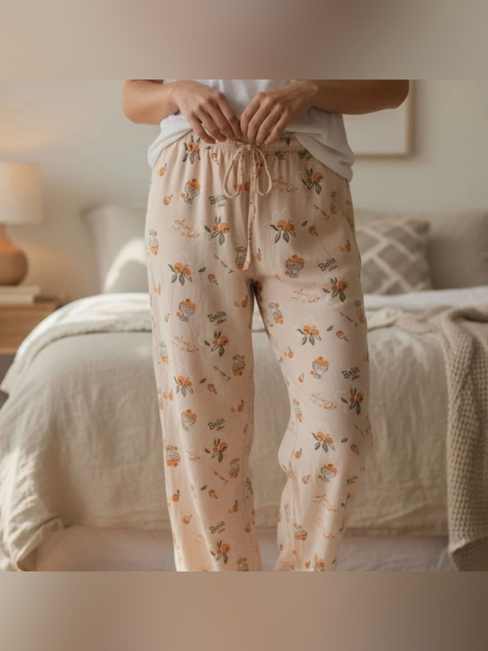 Wild Fable Linen Blend Peach 🍑 Orange Bella Vita Wide Slit Leg Lounge Pants XXS